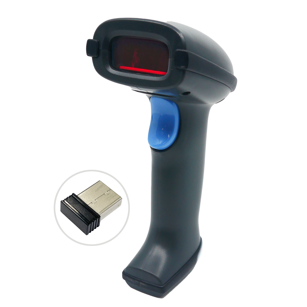 MS836B, 1D laser scanner, 2.4G wireless Bluetooth, USB. (Comes with scanner (battery integrated), USB dongle and straight/black USB cable)